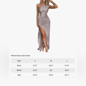Memoriesea Women's Sexy One Shoulder Satin High Split Cocktail Wedding Party Max